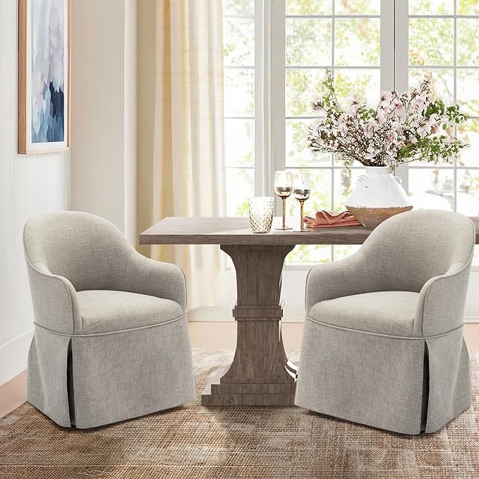 COLAMY Modern Accent Dining Chairs Set of 2 Barrel Accent Armchairs LeafyLoom