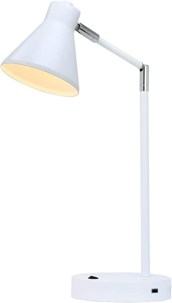 O’Bright Astrum - LED Desk Lamp with Dual USB Charging Ports (White) - LeafyLoom