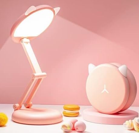 Cute Desk Lamp Foldable & Portable Lamp, Rechargeable+9 Brightness Pink Desk Lamp Kawaii Room Decor,Cute Lamp Kawaii Lamp Kawaii Desk Accessories,Pink Desk Lamp Cute Lamp Kawaii Room Decor Kawaii Lamp - LeafyLoom