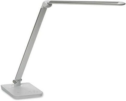 Safco Products 1001SL Vamp LED Modern ABS Desk Lamp with USB Port and Dimmer Switch, Silver - LeafyLoom