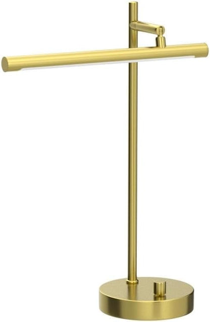 Globe Electric 52889 West 15" LED Integrated Desk Lamp, Matte Brass, 200 Lumens, Dimmer Rotary Switch - LeafyLoom