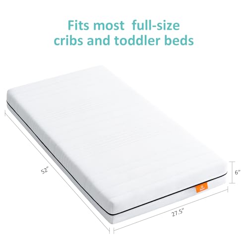 Crib Mattress, Dual-Sided Comfort Memory Foam Toddler Mattress with Breathable Washable 3-D Spacer Cover, Premium Baby Mattress for Infant and Toddler Bed | Standard Size Crib Mattress - LeafyLoom