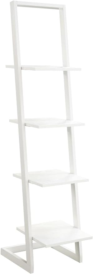 Convenience Concepts Designs2Go 4 Tier Ladder Bookshelf, White - LeafyLoom