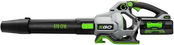 EGO LB6703 670 CFM 180 MPH 56V Lithium-Ion Cordless Electric Variable-Speed Blower Kit with 4.0Ah Battery and 320W Charger Included, Black - LeafyLoom