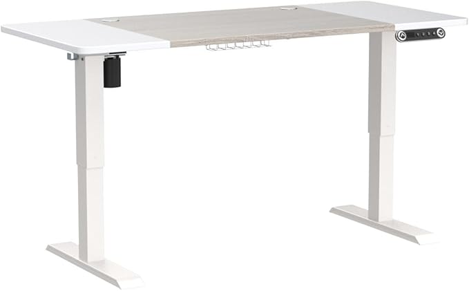 Standing Desk Adjustable Height Desk,63x30Inches, Stand Up Desk Table for Home Office, Home Office Computer Desk,Memory Preset,Height adjustments from 28" to 46" White&Oak - LeafyLoom