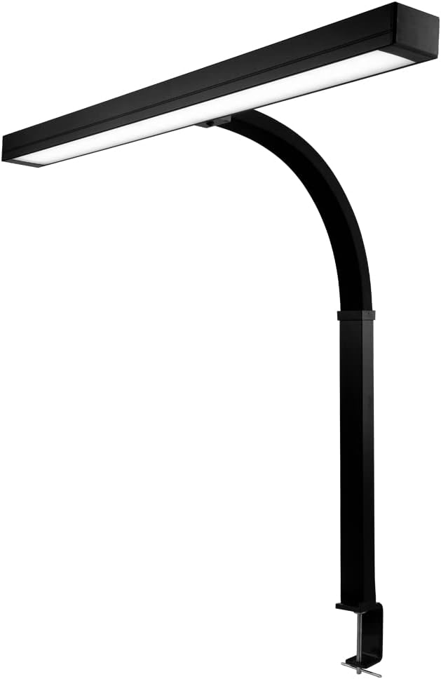 Neatfi (New Model) Flex Desk Lamp with Clamp, Dimmable, 3,000 Lumens 30W LED Monitor Light, 3000K-6500K Correlated Color Temperature, 5 Brightness Levels & 5 Light Modes (28 Inches, Black) - LeafyLoom