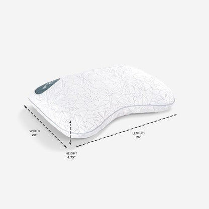 Bedgear Storm Cuddle Curve Performance Pillow - Size 0.0 - Cooling Bed Pillow for Side Sleepers - Medium Firm - Hypoallergenic, Washable and Removable Cover - LeafyLoom