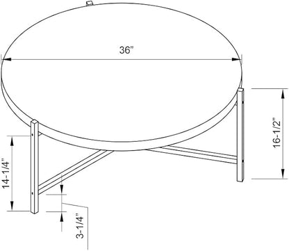 NicBex Coffee Table Wooden Coffee Table with Storage Round Center Tables with Metal Legs Dining Table for Living Room, Dining Room, Office, and Bedroom,36.5" W, Dark Taupe - LeafyLoom