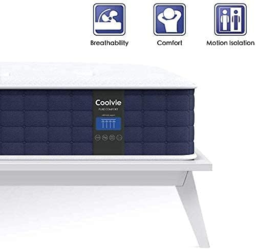 Coolvie Twin Mattress, 10 Inch Twin Size Hybrid Mattress, Individual Pocket Springs with Memory Foam, Bed in a Box, Cooler Sleep with Pressure Relief and Support - LeafyLoom