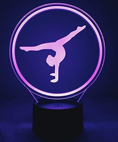 Creative 3D Gymnastics Night Light 16 Colors Changing USB Power Remote Control Touch Switch Decor Lamp Optical Illusion Lamp LED Table Desk Lamp Children Kids Christmas Brithday Gift - LeafyLoom