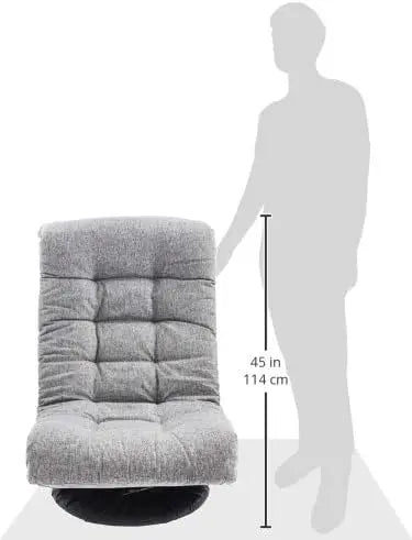 Amazon Basics Swivel Foam Lounge Chair with Headrest, Adjustable, 26.3"D x 23.5"W x 13.7"H, Grey - LeafyLoom