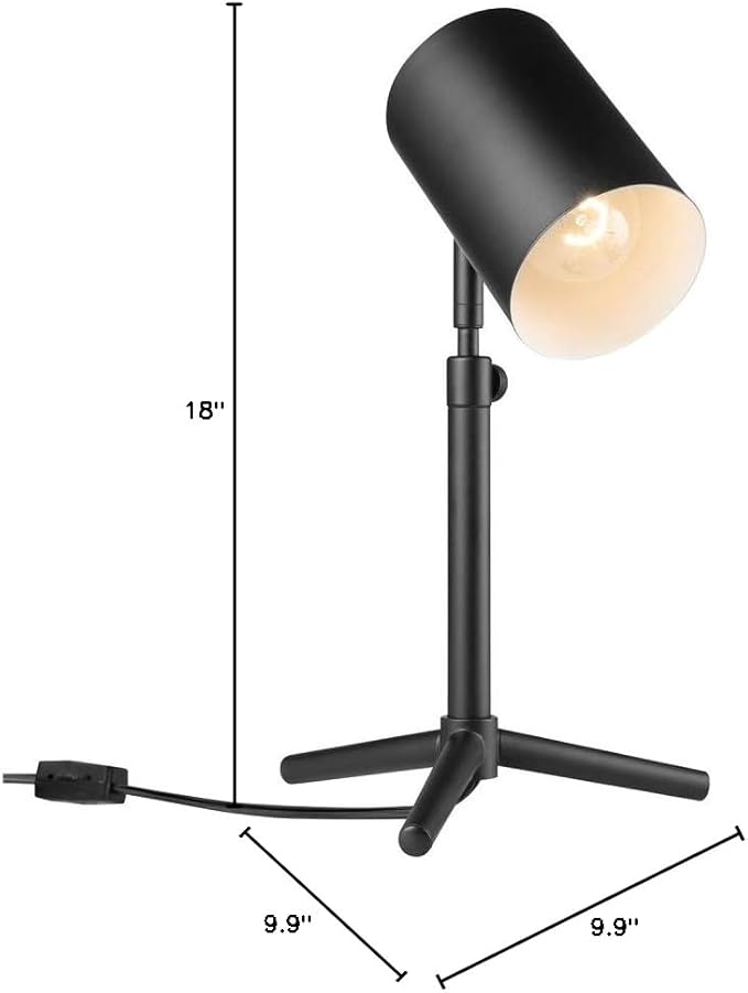 Globe Electric 52899 Pratt Desk Lamp, 18 in 1-Light, Matte Black Tripod Base - LeafyLoom