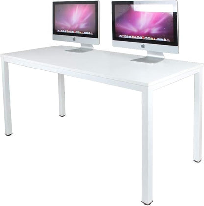 SogesGame Computer Desk, 63 inches Office Desk Computer Table Study Writing Desk Workstation for Home Office, White Dining Table - LeafyLoom