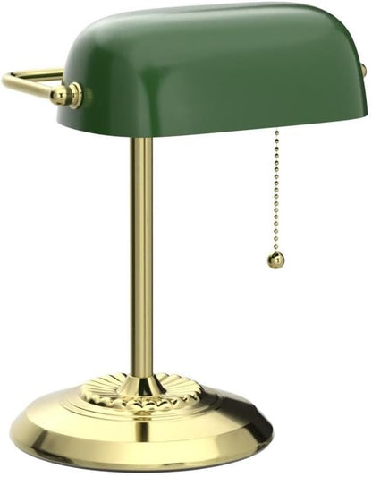 Catalina Lighting Traditional Desk Lamp, Green, Smart Home Capable for Home Office, Dorm, Apartment, Corded with Adjustable Lighting - LeafyLoom