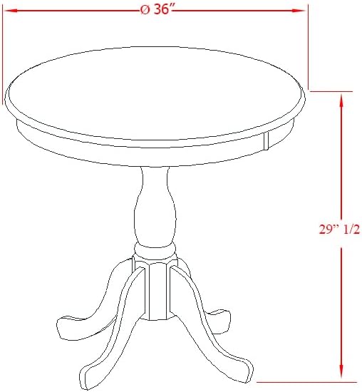 East West Furniture AMAV3-BCH-W 3 Piece Kitchen Set for Small Spaces Contains a Round Table with Pedestal and 2 Dining Room Chairs, 36x36 Inch - LeafyLoom