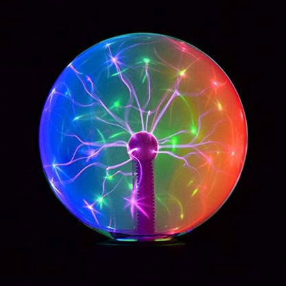 Magic Plasma Disco Ball Lamps Touch Sound Sensitive Desk Lamp Light Nebula Sphere Lightning Globe Home Room Decor electrostatic Flashing Balls Stem Nightlight 8 Inch - LeafyLoom