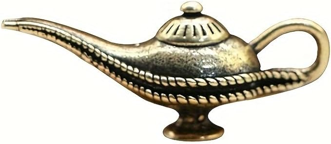 Vintage Solid Brass Magic Lamp - Exquisite Desk Decor for Collectors - Perfect Home or Office Accent（Magic Lamp） - LeafyLoom