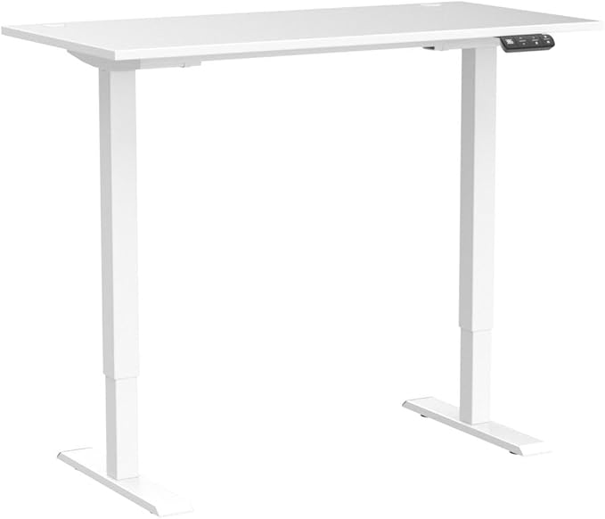 Sunon Sit Laptop Computer Writing Workstations with 3 Pre-Set and USB Port 48" for Home Office Smart Advanced Standing Desk, White - LeafyLoom