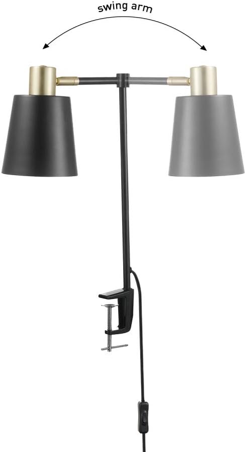 Globe Electric 52900 Lex Desk Lamp, Black with Gold - LeafyLoom