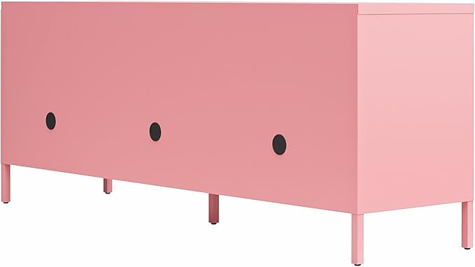 Novogratz Cache Metal Locker-Style TV Stand for TVs up to 65", Bashful Pink - LeafyLoom