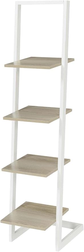 Convenience Concepts Designs2Go 4 Tier Ladder Bookshelf, Ice White / White - LeafyLoom