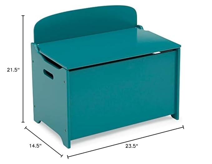 Delta Children MySize Deluxe Toy Box, Teal - LeafyLoom