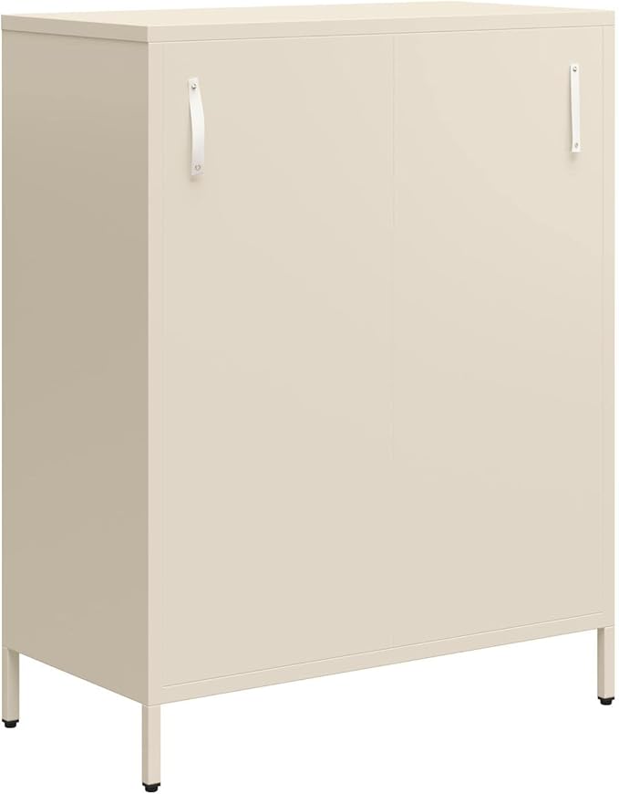 Mr. Kate Annie Short Metal 2 Door Cabinet, Parchment - LeafyLoom