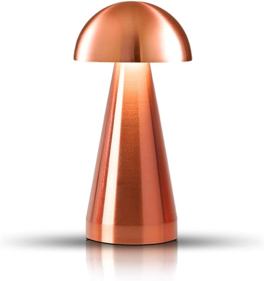 Cordless Metal Desk Lamp, Touch Sensor Control LED Table Lamp,3 Color Stepless Dimmable Battery Powered Lamp (Rose Gold) - LeafyLoom