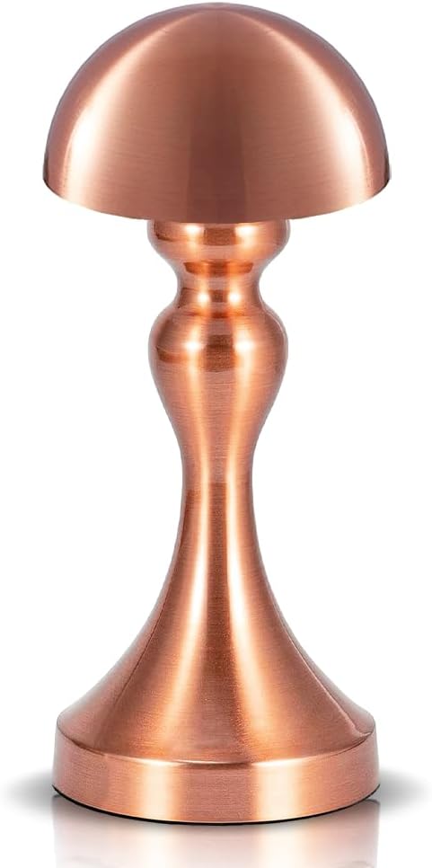 Portable LED Table Lamp, 3-Levels Brightness Metal Desk Lamp, 3 Color Touch Control Rechargeable Lamp, Night Light, Bedside Lamp,Dining Room Lamp (Rose Gold) - LeafyLoom