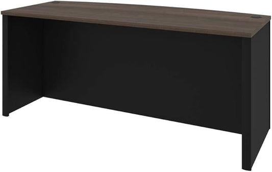 Bestar Connexion Desk Shell, 72W, Antigua & Black - LeafyLoom