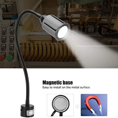 Hyuduo LED Lamp with Magnetic Base, 12W Long Flexible Gooseneck Desk Work Lamp, Sewing Machine Light for Workbench, Metal Lathe, Drill Press - LeafyLoom