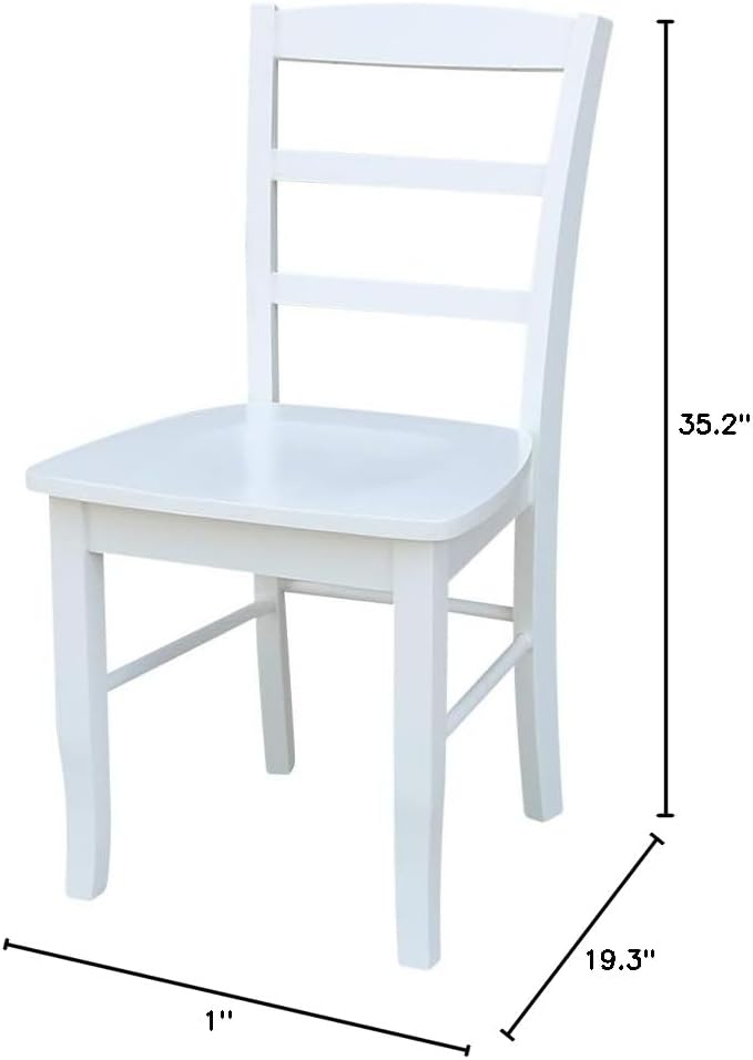 International Concepts Set of Two Madrid Ladderback Dining Chairs, White - LeafyLoom