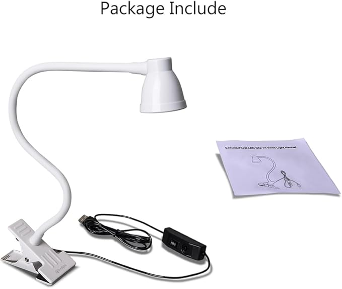 Clip on Reading Light, Clamp Lamp for Desk, 3000-6500K Adjustable Color Temperature, 6 Illumination Modes, 10 Led Beads(White) - LeafyLoom