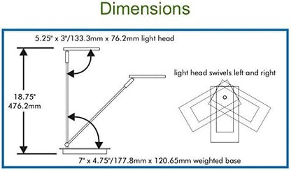 Folding Desk Lamp with Swivel Head, Compact Footprint, Chrome (VLED420) - LeafyLoom