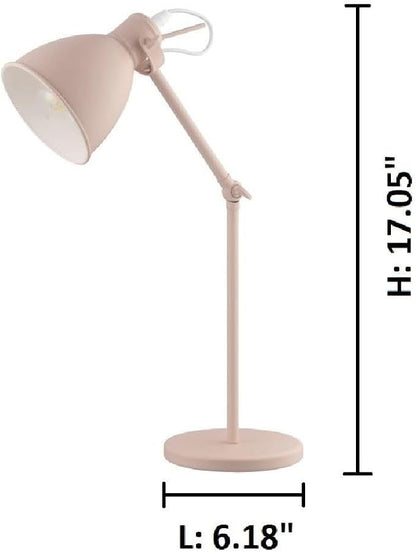 EGLO 204085A Priddy 17 inch Desk Lamp Plug-in Lighting for Living Room, Bedroom, Dorm, and Office, Pastel Light Blue - LeafyLoom