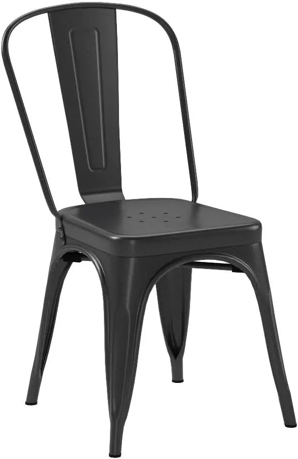 Amazon Basics 33DC01S4-BK Chair, 4 Pack, 20.1"D x 17.1"W x 33.5"H, Matte Black - LeafyLoom