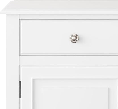 SIMPLIHOME Connaught SOLID WOOD 40 inch Wide Traditional Entryway Storage Cabinet in White for the Living Room, Entryway and Family Room - LeafyLoom