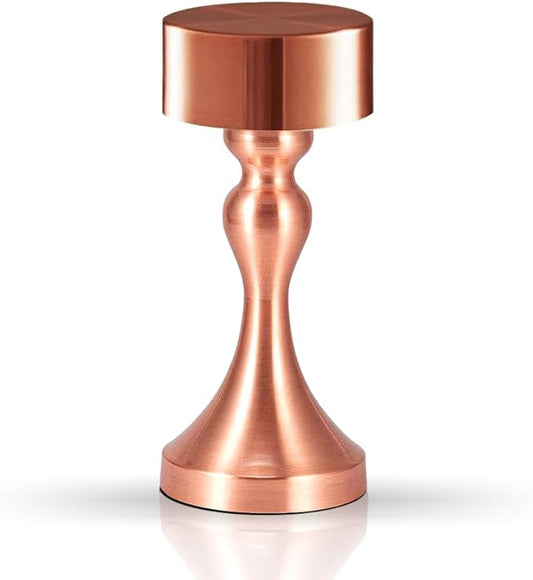 Portable Metal Desk Lamp, Cordless Metal LED Table Lamp,3 Color Touch Control Rechargeable Lamp,3-Levels Brightness Room Decor Desk Lamp,Bedside Lamp,Dining Room Lamp (Rose Gold) - LeafyLoom