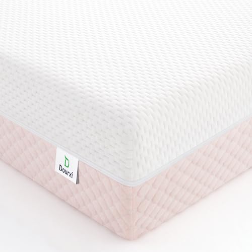 Crib Mattress, Dual Sided Comfort Memory Foam Toddler Bed Mattress, Triple-Layer Breathable Premium Baby Mattress for Infant and Toddler w/Removable Outer Cover - White&Blue - LeafyLoom