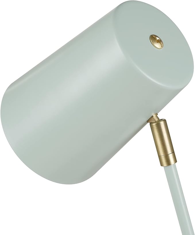 Globe Electric 56086 Dobby 16" Desk Lamp, Matte Teal, Gold Accents - LeafyLoom