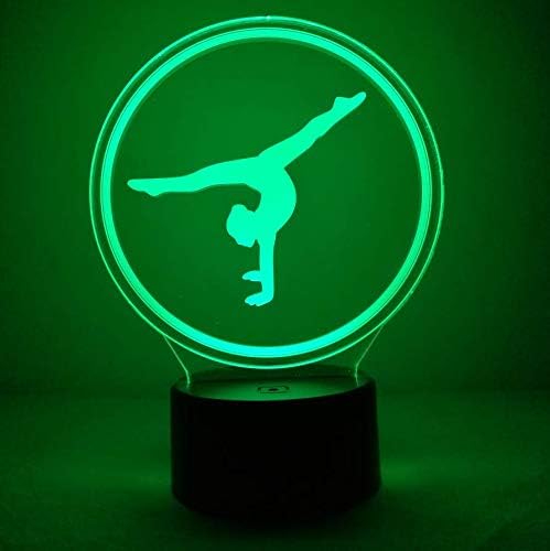 Creative 3D Gymnastics Night Light 16 Colors Changing USB Power Remote Control Touch Switch Decor Lamp Optical Illusion Lamp LED Table Desk Lamp Children Kids Christmas Brithday Gift - LeafyLoom