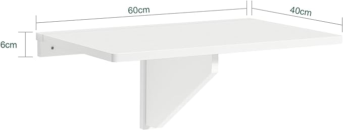 Haotian FWT03-W, White Wall-Mounted Drop-Leaf Table, Folding Kitchen & Dining Table Desk, Home Office Table Desk Workstation, Computer Desk, Trestle Desk - LeafyLoom