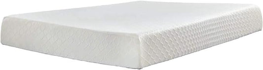 Signature Design by Ashley Full Size Chime 10 Inch Medium Firm Memory Foam Mattress with Green Tea & Charcoal Gel - LeafyLoom