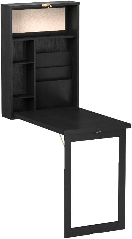 SEI Furniture Convertible Desk, 32.00 in. H x 22.00 in. W x 6.00 in. D, Black - LeafyLoom