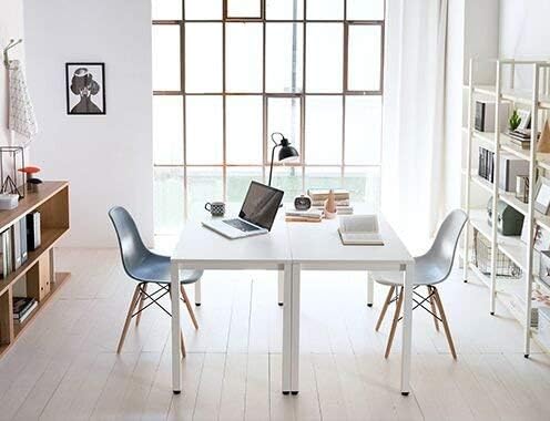 SogesGame Computer Desk, 63 inches Office Desk Computer Table Study Writing Desk Workstation for Home Office, White Dining Table - LeafyLoom