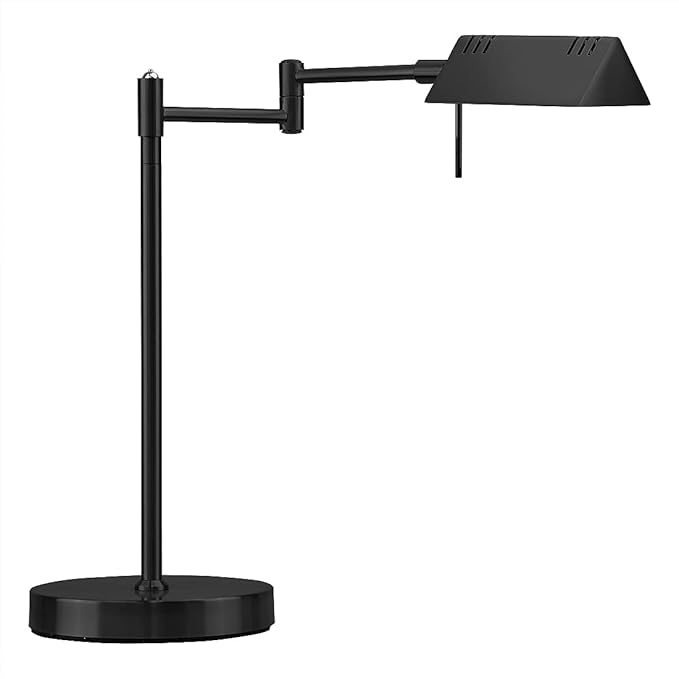 O'Bright LED Pharmacy Table Lamp, Full Range Dimming, 12W LED, 360 Degree Swing Arms, Desk, Reading, Craft, Work Lamp, ETL Tested, Black - LeafyLoom