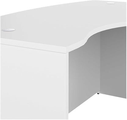 Bush Business Furniture Studio C 60W x 43D Right Hand L-Bow Desk Shell in White - LeafyLoom