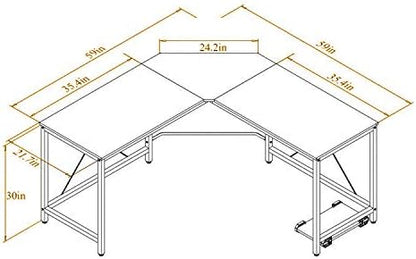 L Shaped Desk, Large L Shaped Computer Desk Office Desk, 59+59 inch L Shaped Gaming Desk with CPU Stand, Sturdy Corner Gaming Desk Writing Desk L Shaped Workstation Desks for Home Office Corner - LeafyLoom