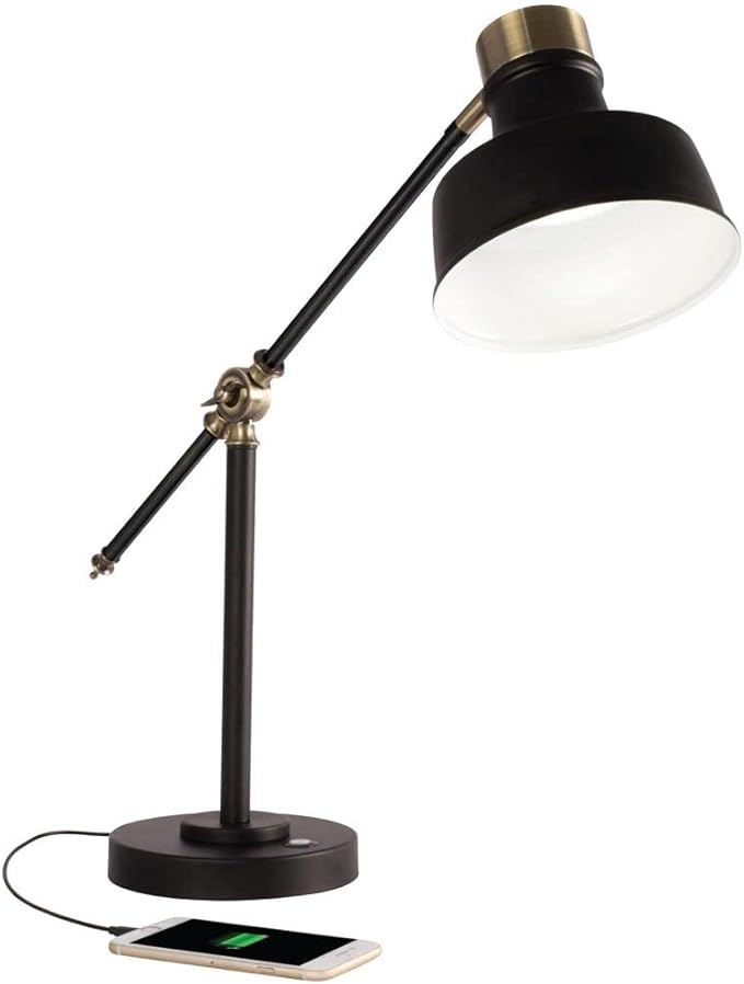 OttLite Balance LED Desk Lamp with USB Port - Modern, Adjustable, Desk Light - LeafyLoom