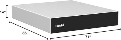 LUCID 14 Inch Memory Foam Mattress - Plush Feel - Memory Foam Infused with Bamboo Charcoal and Gel - Temperature Regulating - Pressure Relief - Breathable - Premium Support - California King Size - LeafyLoom